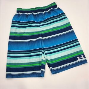 Under Armour boys' striped swim trunks size L